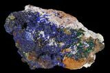 Sparkling Azurite and Malachite Crystal Cluster - Morocco #128161-1
